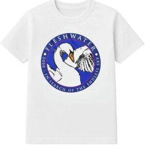 Fleshwater Swan Retro Aesthetic Unisex Graphic Band Style Tee Streetwear T Shirt